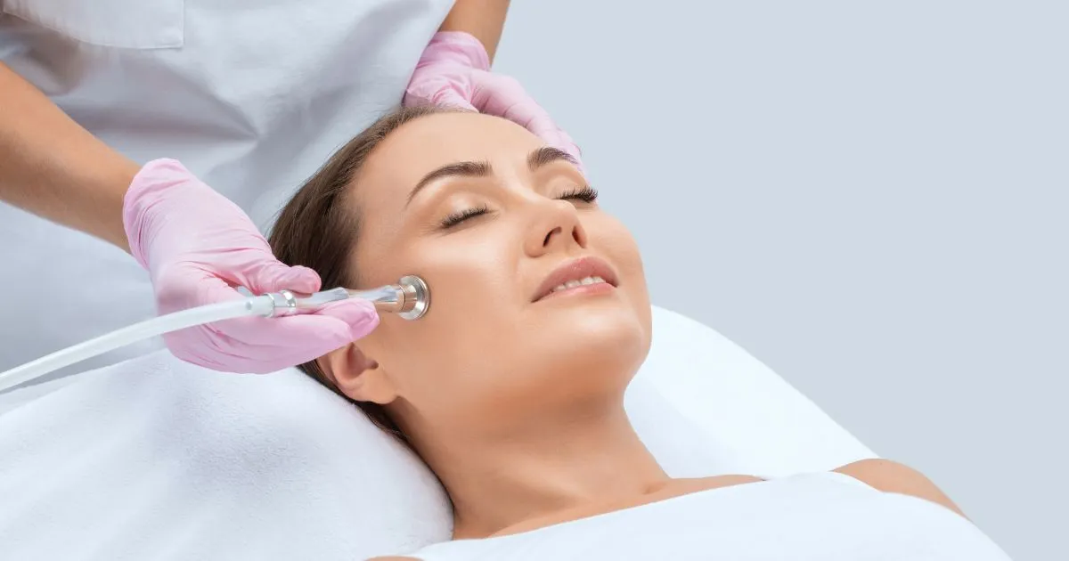 A woman receiving a TempSure treatment on her face in Ventura, CA